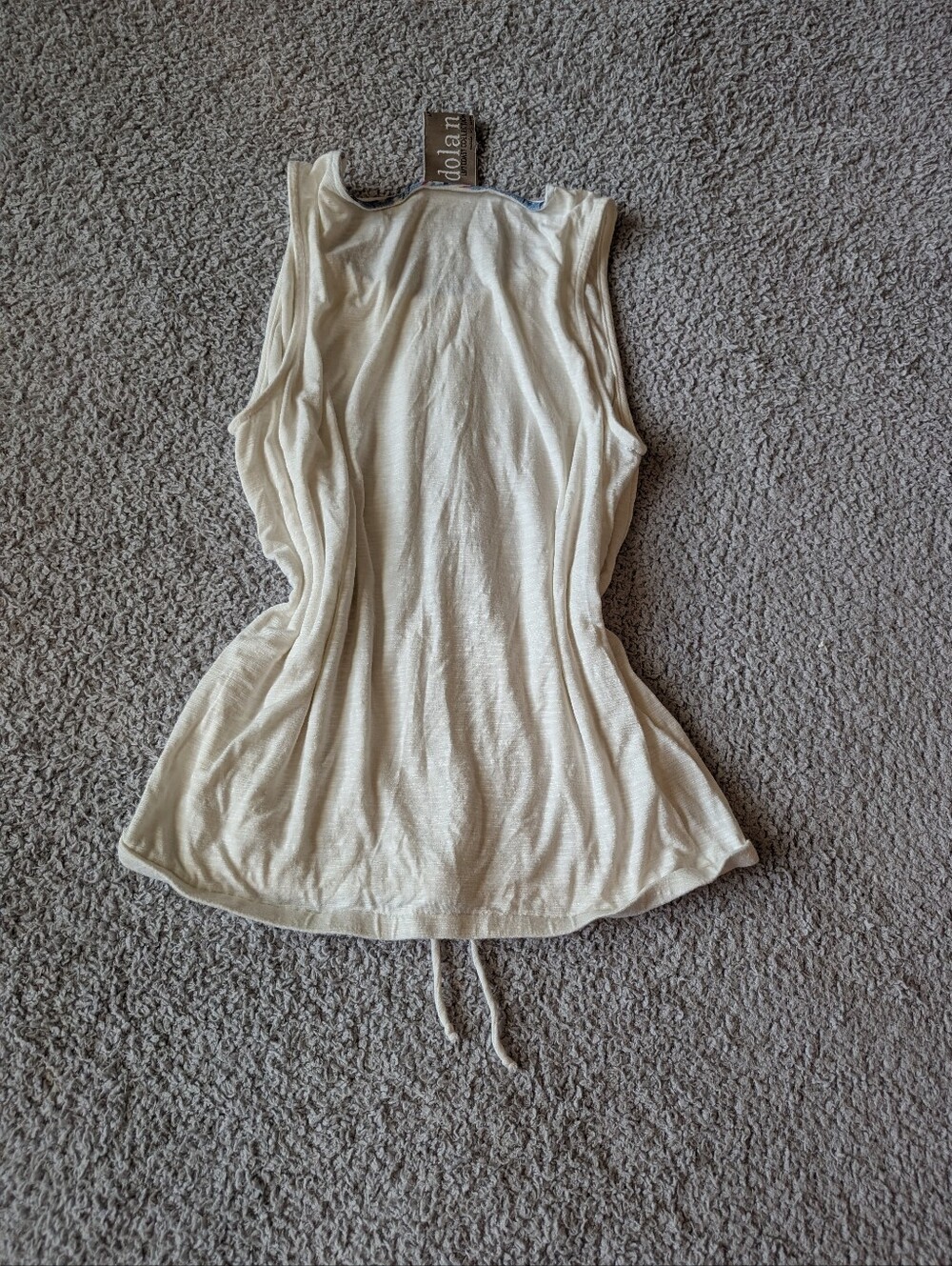 dolan Cream Drawstring Tank Top - Picture 2 of 4